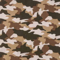 Printed Cotton ARMY Beige / Brown Tones